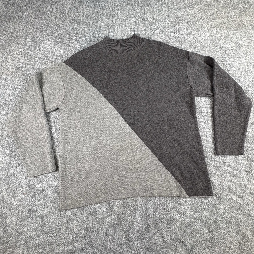 The Limited‎ Sweater Women L Gray Colorblock Minimalist Office Workwear Neutral
